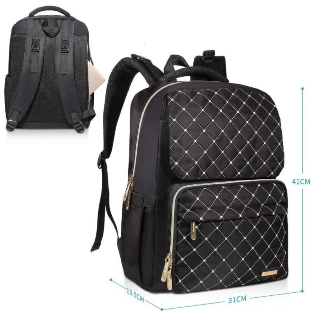 NWT Diaper Bag Backpack Black and Gold
